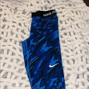 Nike Blue Camo Leggings
